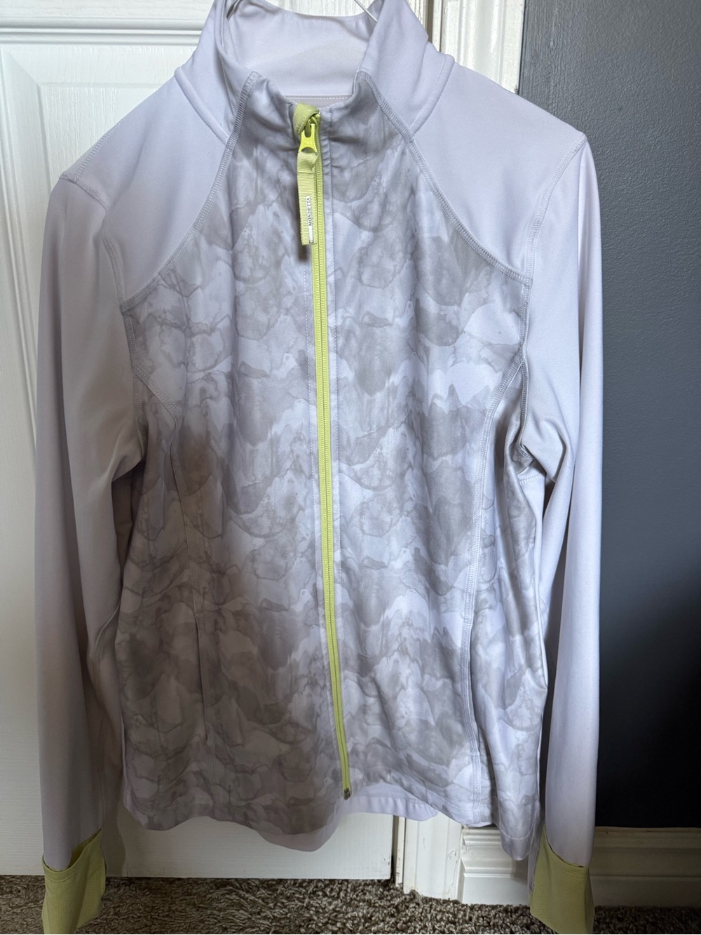Mondetta Light Gray Utility Jacket with Lime Zipper
